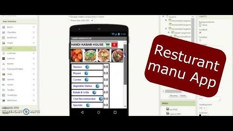 Restaurant Manu App (part 1) Designing of Basic Interface on App Inventor2.