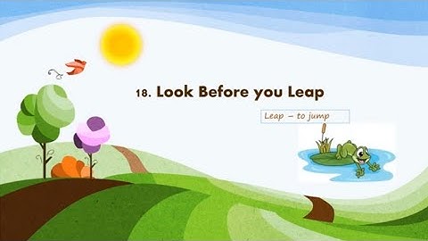 18 Look before you leap | English | Std 3 |