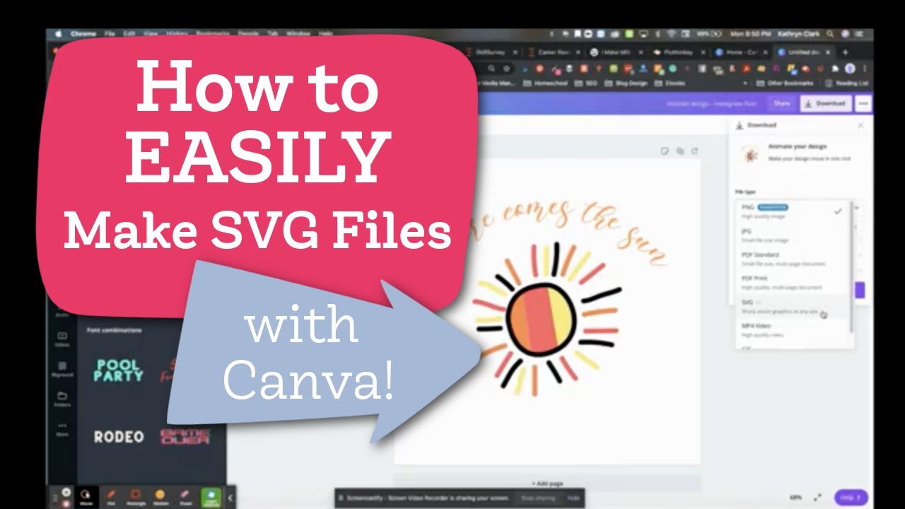 How To Make Svg Files For Cricut And Silhouette In Canva Youtube