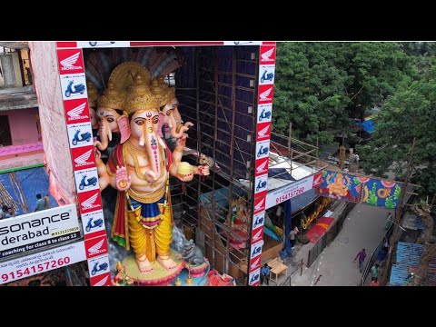 Khairatabad Ganesh First Look Drone Visuals | Khairatabad Ganesh 2022 | Khairatabad Ganesh updates