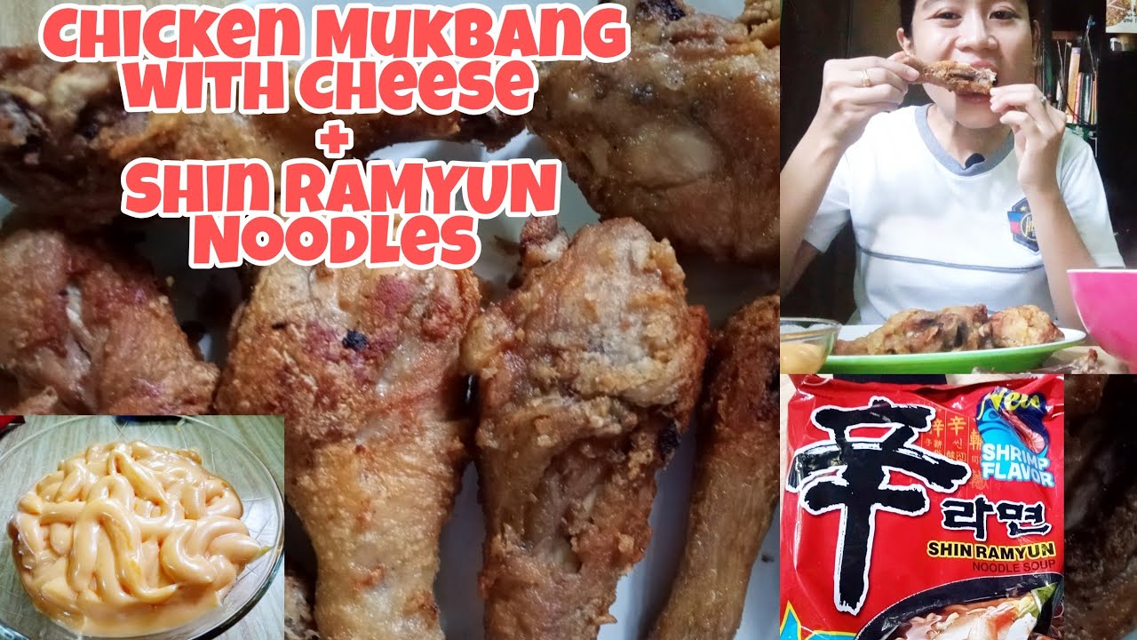 Chicken Mukbang with Cheese|Shin Ramyun Noodle Soup