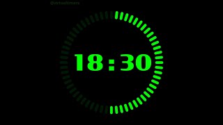 18 Minutes and 30 Seconds Countdown Timer with Alarm and Progress Visualizer - Radial Green