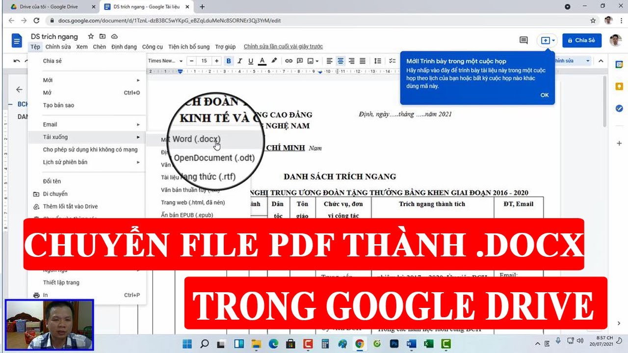 Chuy n file pdf to word trong google drive google t i li u youtube