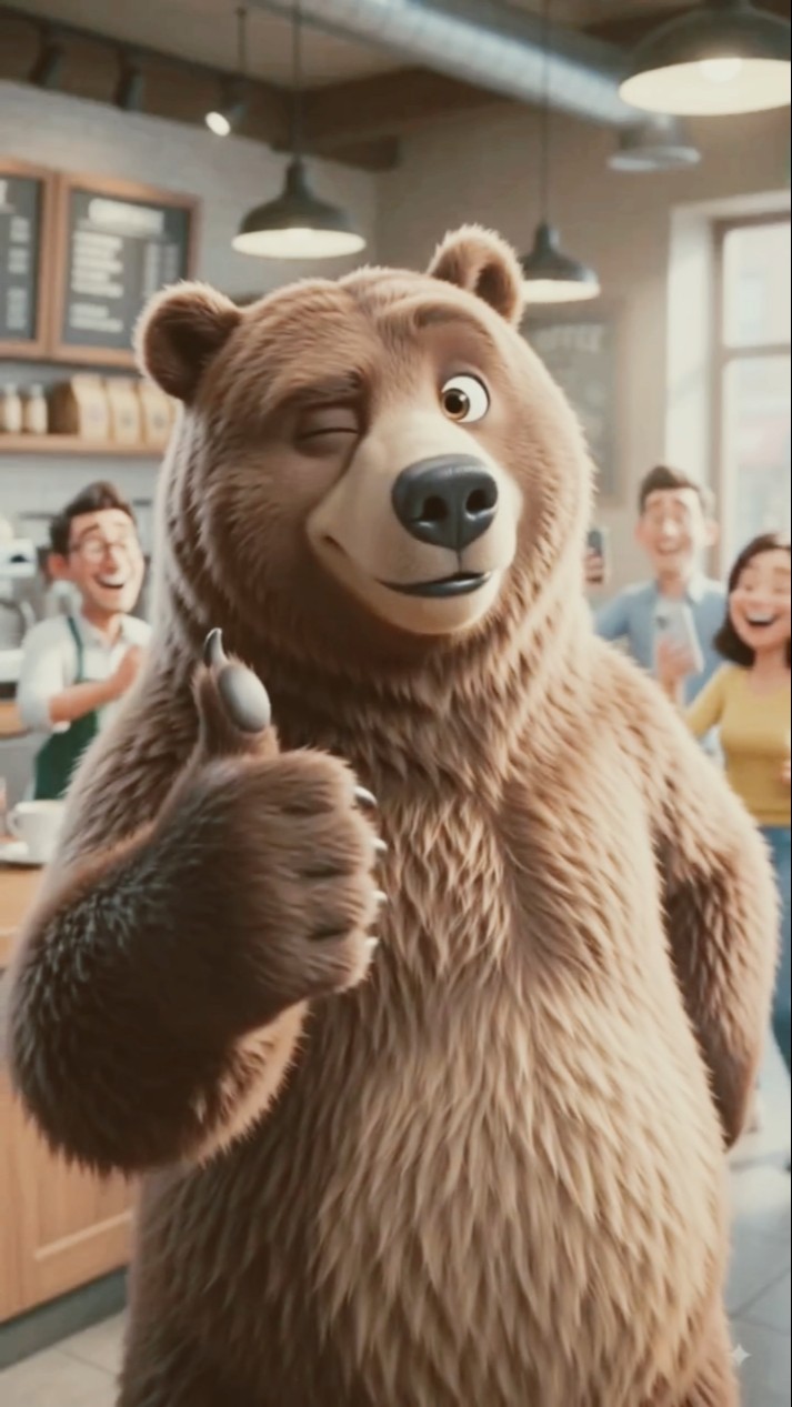 くま♪(๑ᴖ◡ᴖ๑)♪ページ 🐻 Bear Orders Coffee Like a Human! ☕😂 #Shorts - YouTube