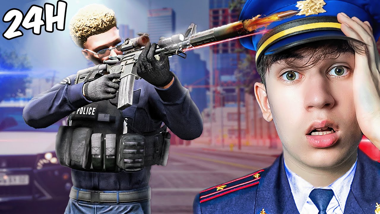 Spędziłem 24h jako POLICJANT w GTA V..
