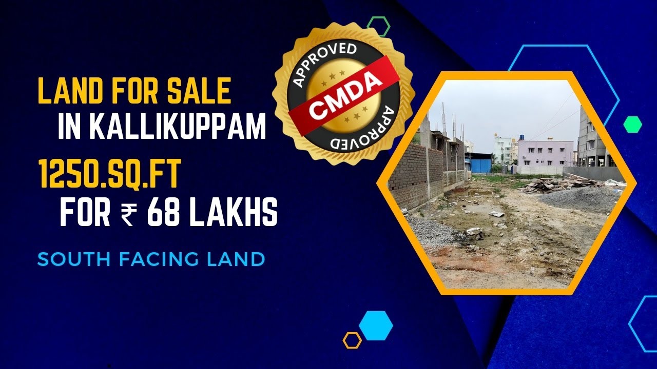 🏕Approved land for sale in ambattur kallikuppam 1250sqft South facing