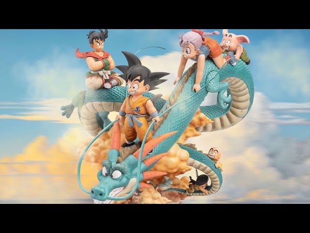 Goku, Bulma, Yamcha, Oolong, Kuririn, Upa, Puar and Shenron