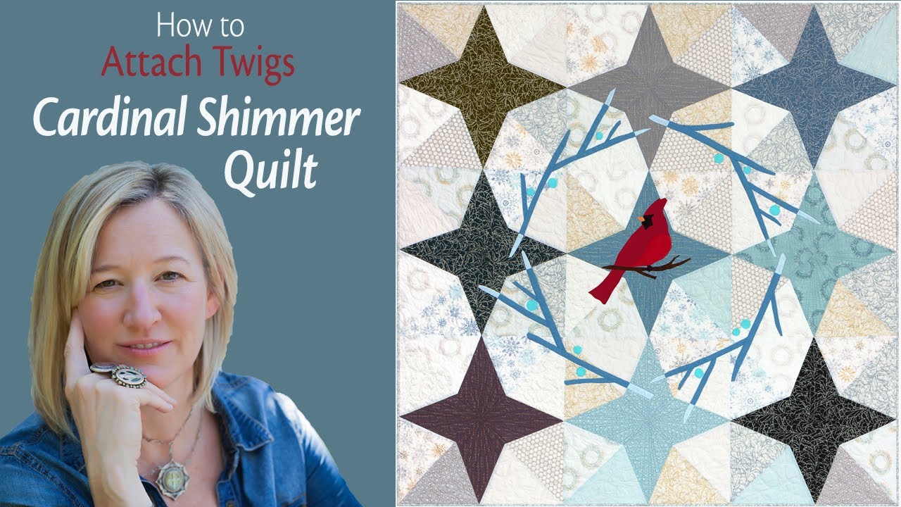 Cardinal Shimmer Pattern - Twig Placement - Machine Applique - YouTube