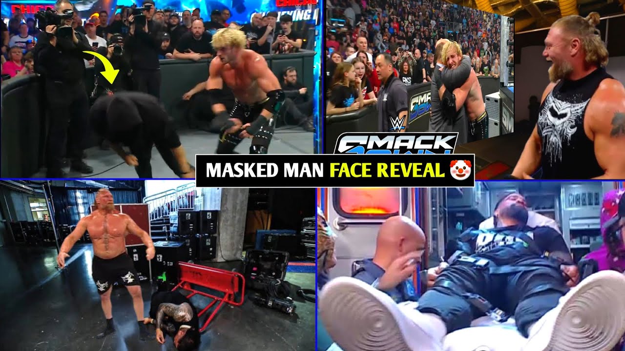 Mystery Man Face Reveal 🤡! Brock Lesnar Attacks Jey Uso WWE SmackDown Highlights