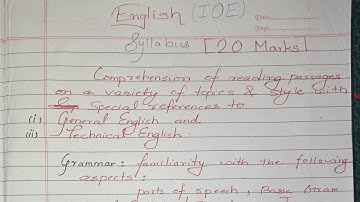 IOE Entrance Preparation 2079 English Syllabus | Institute of Engineering Guide