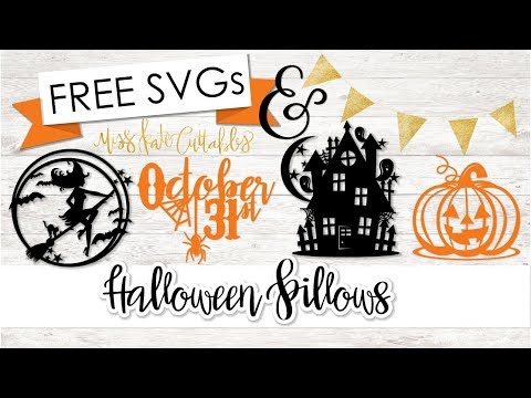 Heat Transfer Halloween Pillows - With FREE SVG Files From Miss Kate Cuttables