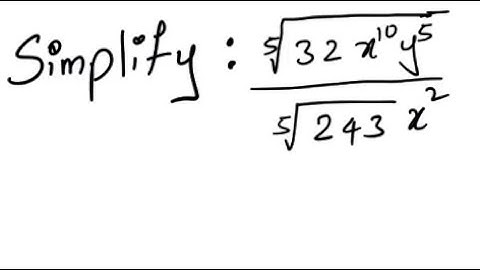 Radicals: Simplify [5]√(32x^{10} y^5) / [5]√(243) x^2