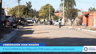 El barrio SOEME de Las Talitas sumó 2100 metros cuadrados de pavimento