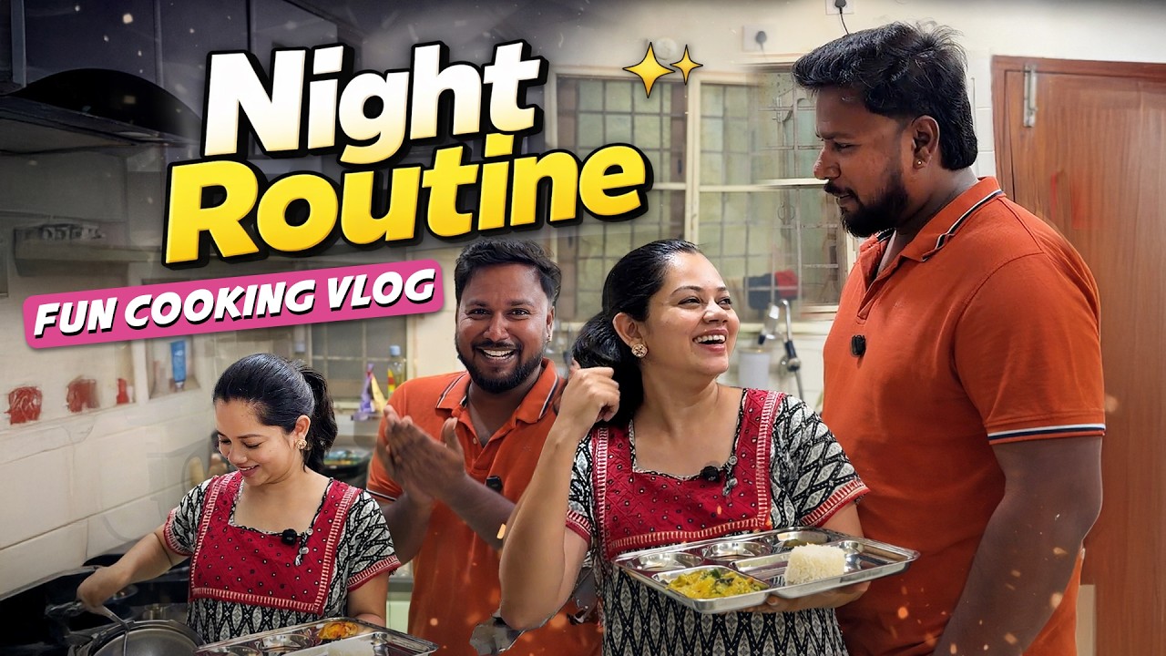 Enga Night Routine 😍 | Dinner Preparation Couple Fun Vlog | Anithasampath Vlogs