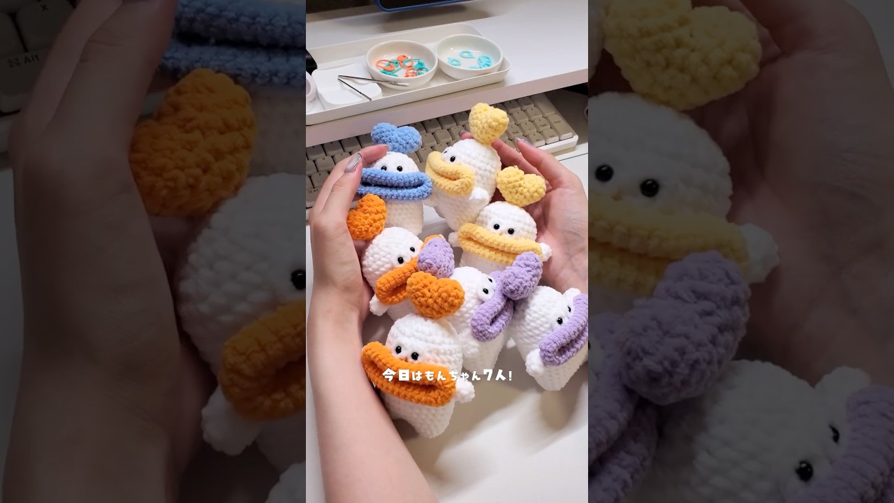 Making a bunch of white Mon-chan stuffed toys #OhashiMonsters