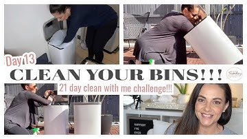 CLEAN WITH ME - RUBBISH BINS & TRASH CAN CLEANOUT 21 DAY CLEANING CHALLENGE  || THE SUNDAY STYLIST