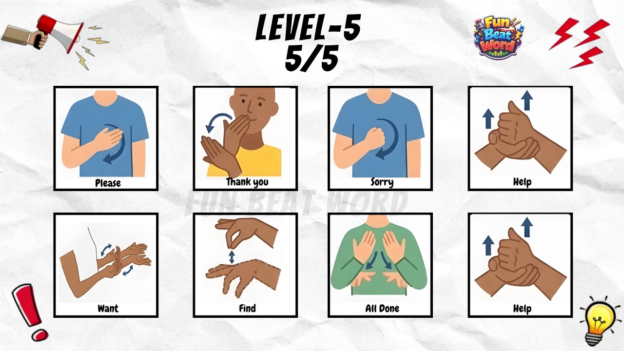 Sign Language Beat Say The Word On Beat Basic Sign Language Challenge | PART 344 | Level 1 ...