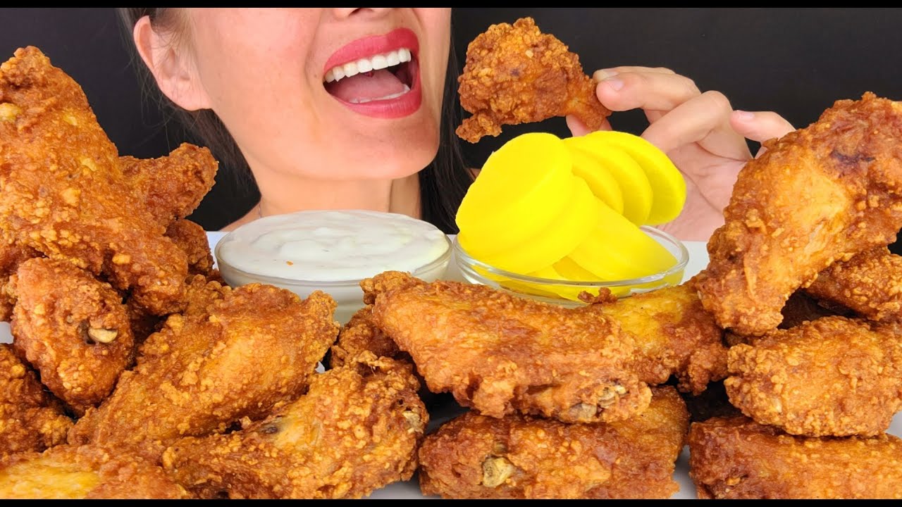 FROSTY QUEEN FRIED CHICKEN & 2 X FIRE SAUCE RANCH ASMR MUKBANG OMAD CRUNCHY MESSY EATING NOISES