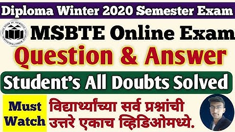 #MSBTE Exam Question & Answer |All Doubts Solved | Msbte Winter Exam Result | Msbte Summer Exam 2021