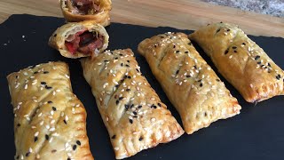 Sausage Puffs Recipe | Puff Pastry Rolls