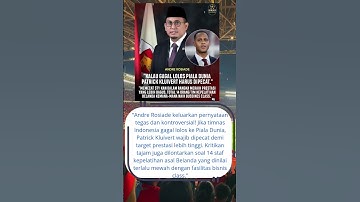 “Andre Rosiade Ultimatum! Timnas Gagal Lolos Piala Dunia, Patrick Kluivert Harus Dipecat" #timnas