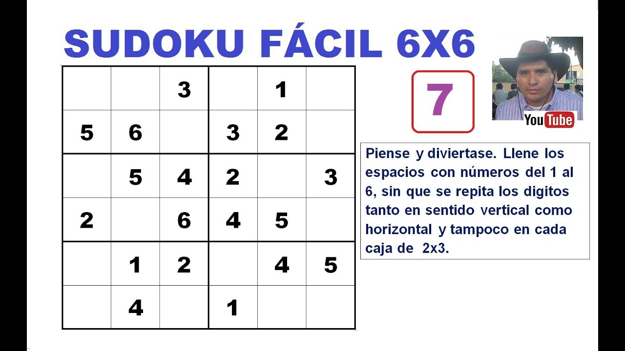  7 C mo Resolver Un SUDOKU De 6x6 NIVEL F CIL YouTube