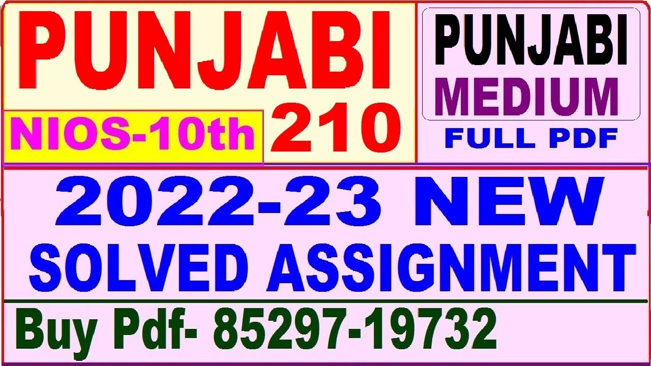 nios punjabi assignment