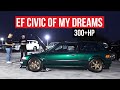 2.2 Liter K20 Swapped Into This EF Civic, Making 320hp