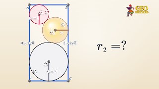 Three Tangent Circles in a Rectangle | Find the Middle Radius