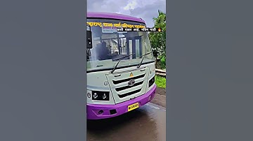 Msrtc new Hirkani bus overtake on highway in full speed #bus_shorts #msrtcbus#lalpari#status#Shorts