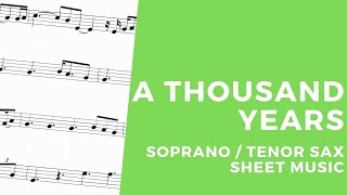 Christina Perri - A Thousand Years | Solo Soprano Saxophone / Tenor Saxophone Sheet Music