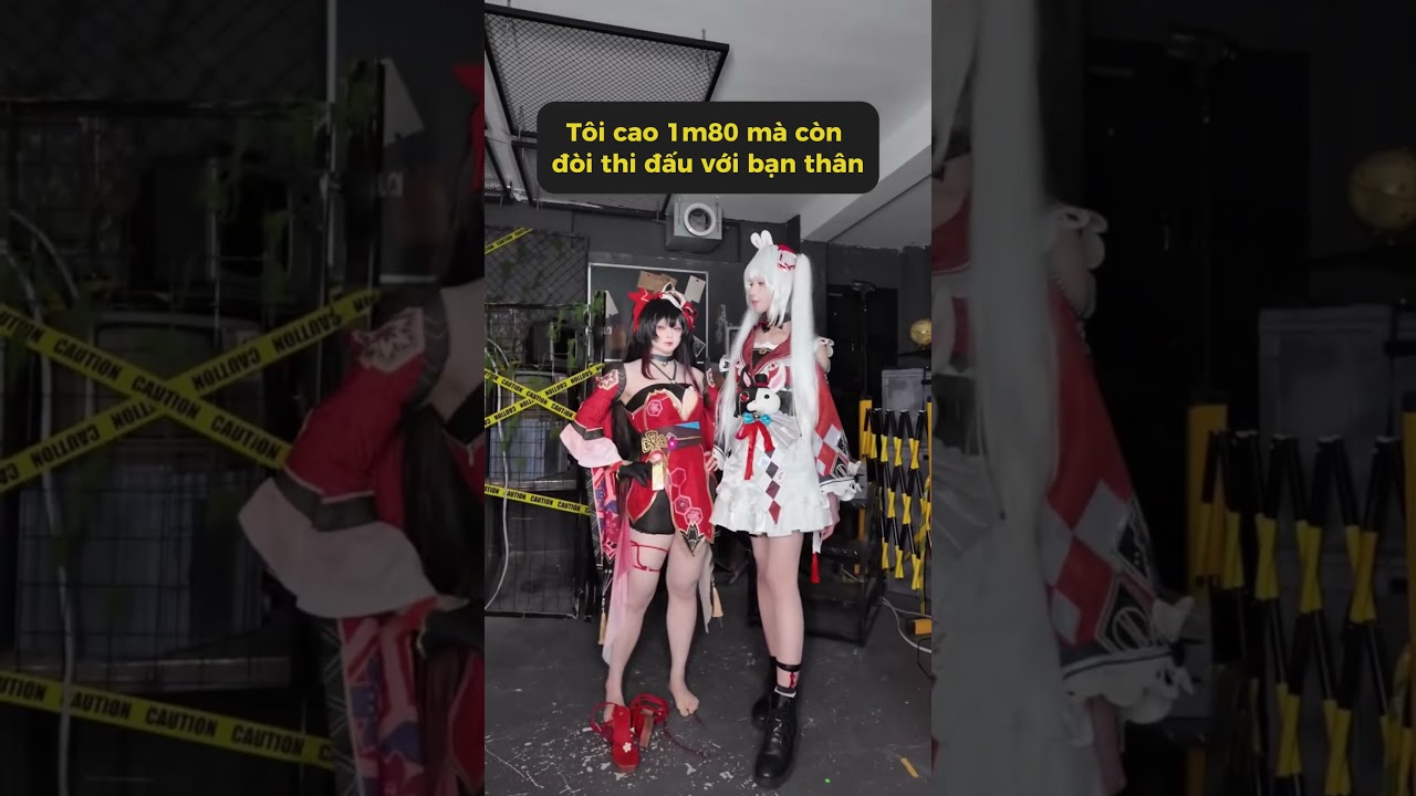 Khi tôi cao 1m80 nhưng vẫn cố cosplay gái moe cùng bạn bè  #meowcosplay #shorts