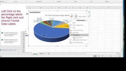 [Office Tutorial 2] Display percentage in excel pie chart (Vẽ phần trăm trong excel pie chart)