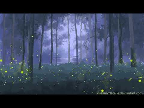 Fireflies in the forest - animation