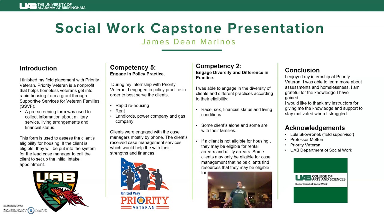 capstone project for social work