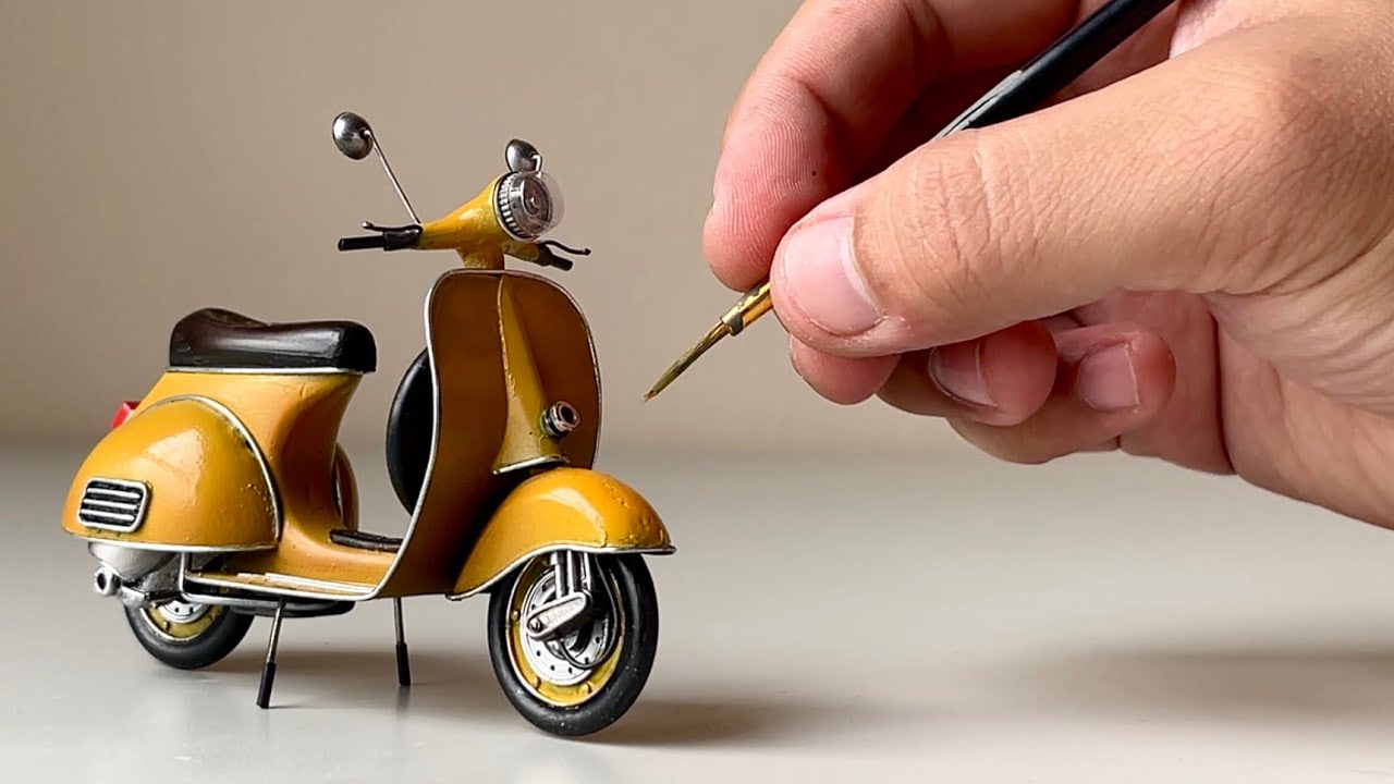How to Build a Realistic Vespa Scooter : Step-by-step Guide | Miniature ASMR Build! 