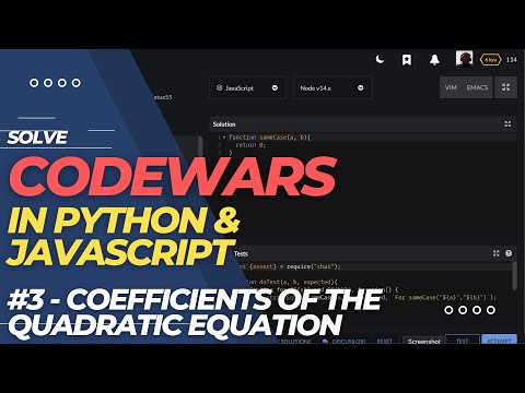 CODEWARS #3 - Coefficients of the Quadratic Equation (solved in Python & Javascript)