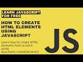 How to Create HTML Elements Using JavaScript