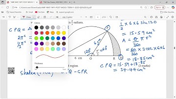 AREA BETWEEN INTERSECTING SECTORS OF A CIRCLE. MATHS PAPER 1