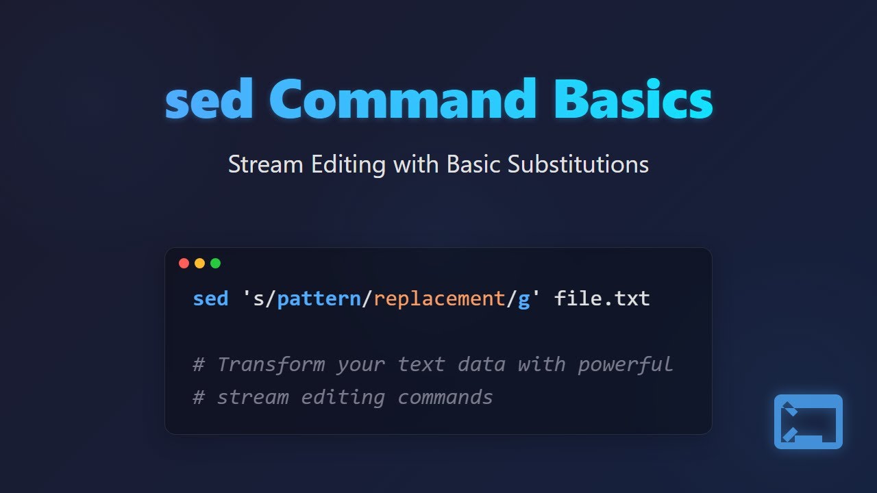 sed Command Tutorial: Basics for Beginners (Linux Text Editing) - YouTube