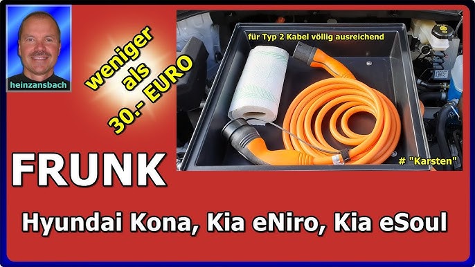 Hyundai Kona Electric front storage box ( Frunk - Froot ) also Kia Niro EV  