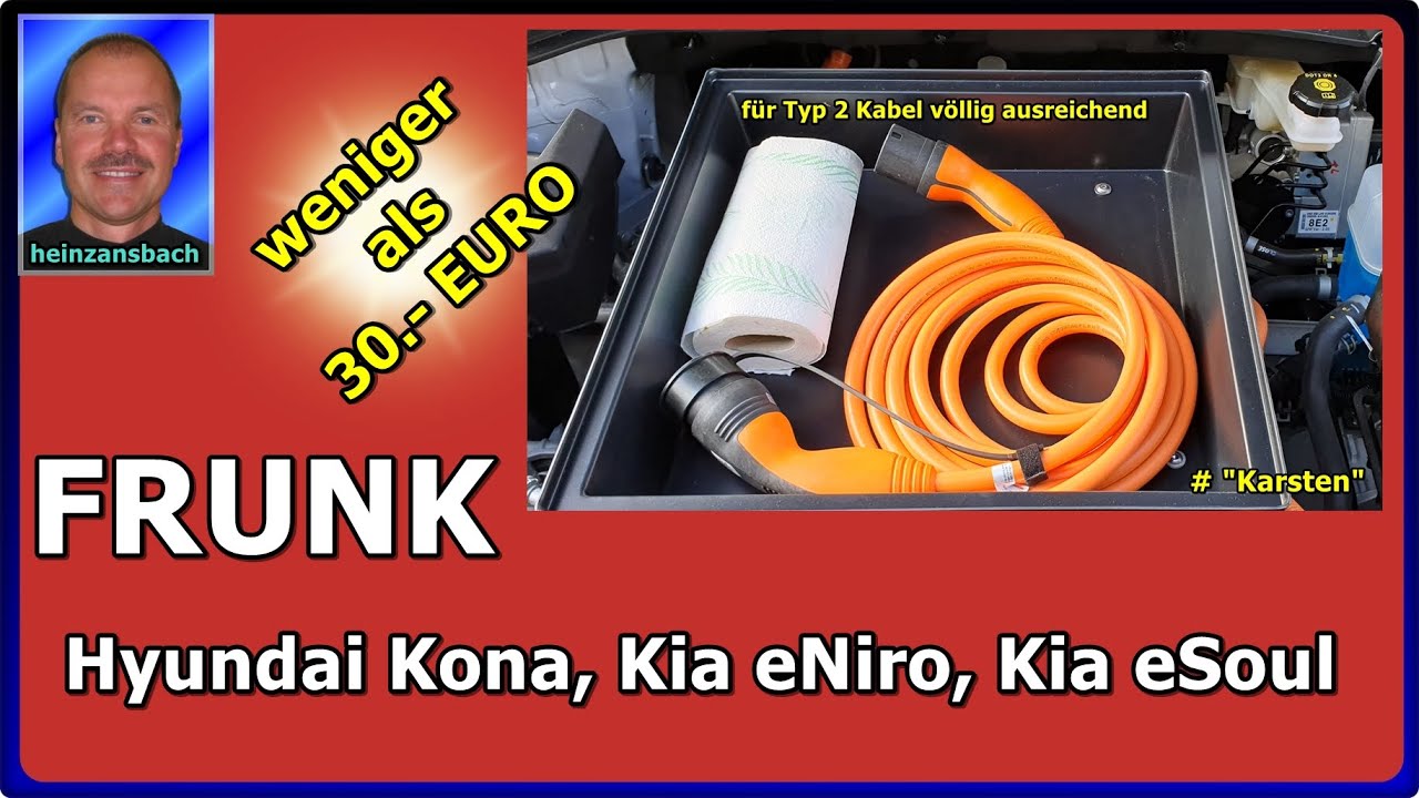 FRUNK für 30 Euro, Hyundai Kona Elektro, Kia eNiro, eKia Soul, Bauanleitung