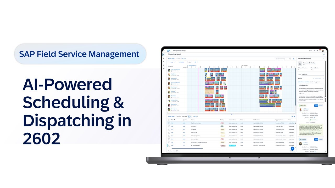 AI-Powered Scheduling and Dispatching in SAP Field Service Management ...