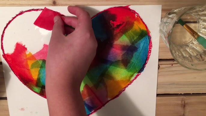 Tissue Paper 'Stained Glass' Hearts