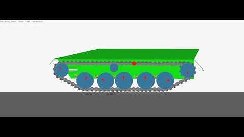Adams Tracked Vehicle Toolkit - Tank driving over bump at 30km/h (follow)