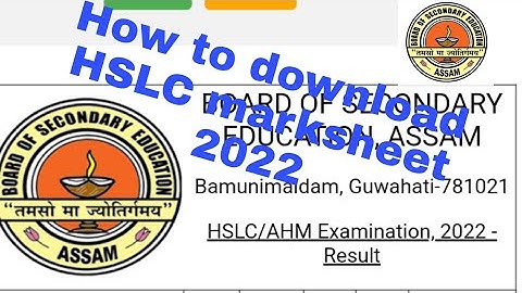 how to download HSLC marksheet 2022#HSLC#Marksheet.
