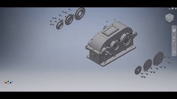 [Inventor] Mô phỏng lắp ráp hộp giảm tốc khai triển 2 cấp