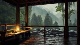 Drenched in Serenity Balcony Rainfall and Thunder Sounds