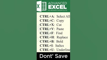 TOP 10 Excel Shortcuts in 8 Seconds #shorts