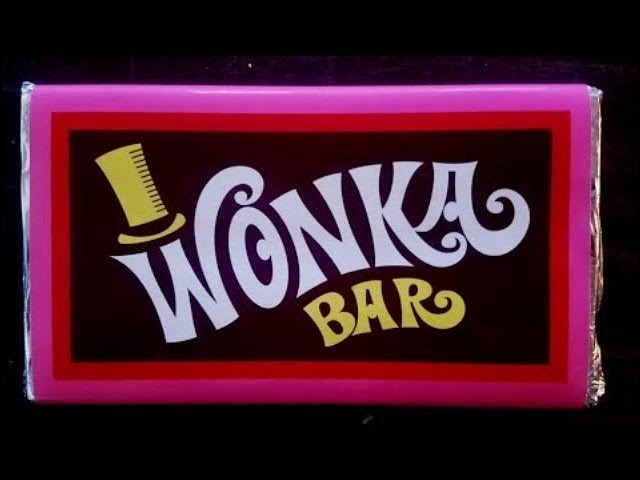 1971 Willy Wonka Candy Prop Wonka Bar WITH CHOCOLATE + Golden Ticket  Replica